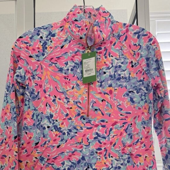 Lilly Pulitzer Callahan Chino Half Zip Popover SZ 0 Catch and Release NWT $128 - Picture 2 of 5